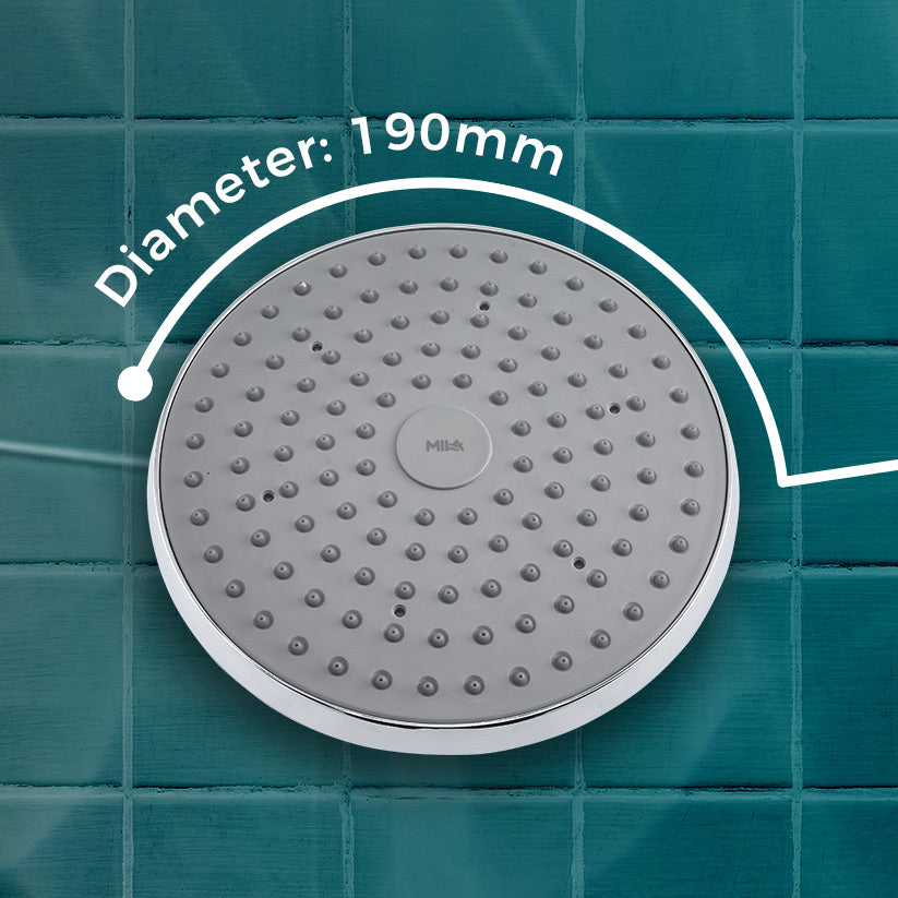 Mila Premier Rain Shower, Shower Head surface with Chrome Rain Shower Head, Single Function, MSXX0305CM, Full Spray